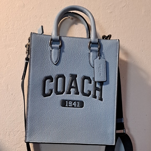 Coach Light Blue Leather Handbag - Picture 3 of 9